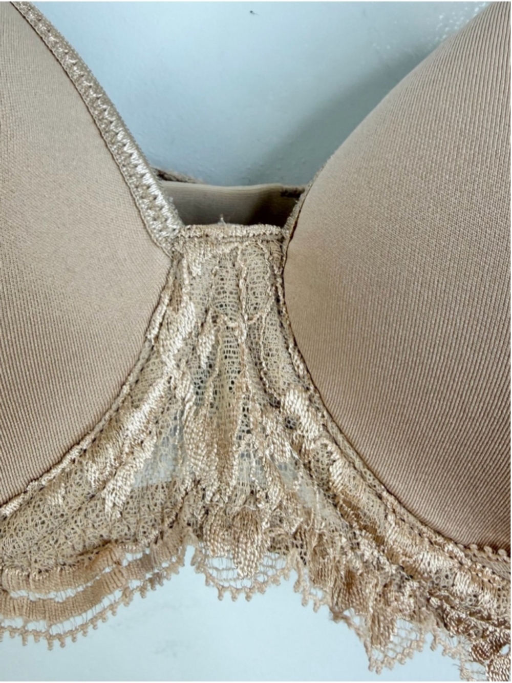 Simone Perele Paris beige tan Amour 3D plunge underwire spacer t shirt bra 34 C - Picture 10 of 16